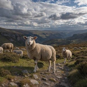 Ovins dans un espace naturel